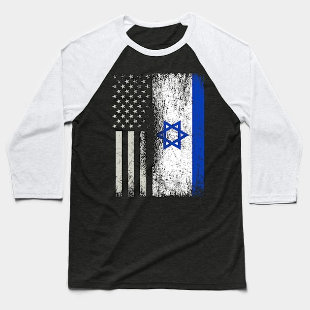 Isreal US Flag Baseball T-Shirt by ShirtsShirtsndmoreShirts